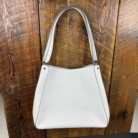 Kate Spade New York White Pebbled Leather Shoulder Bag Tote Purse - Picture 2 of 14